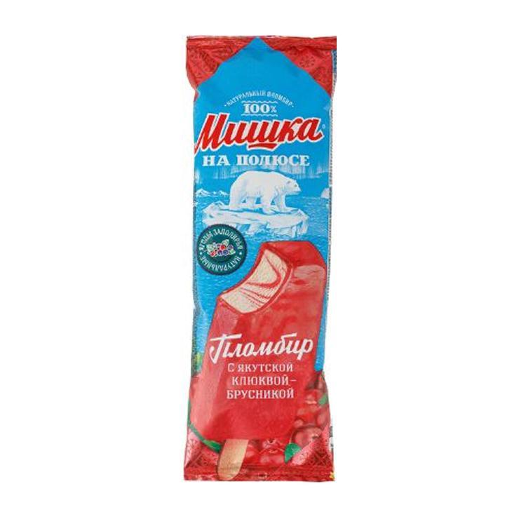 Мороженое эскимо Мишка на полюсе клюква брусника 75 гр., флоу-пак
