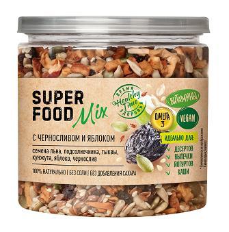 Смесь семян Super food mix с черносливом и яблоком 260 гр., ПЭТ