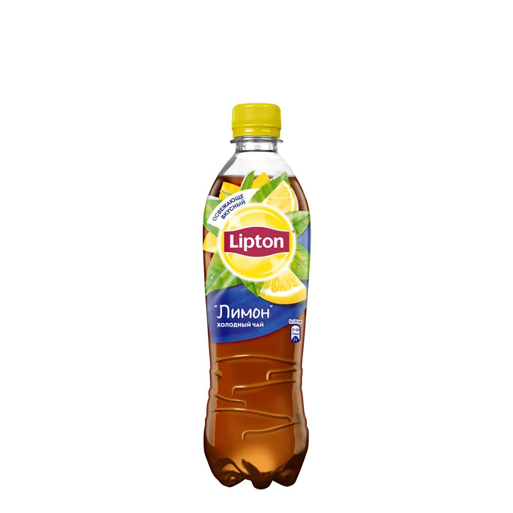 Холодный чай Lipton черный с лимоном 500 мл., ПЭТ