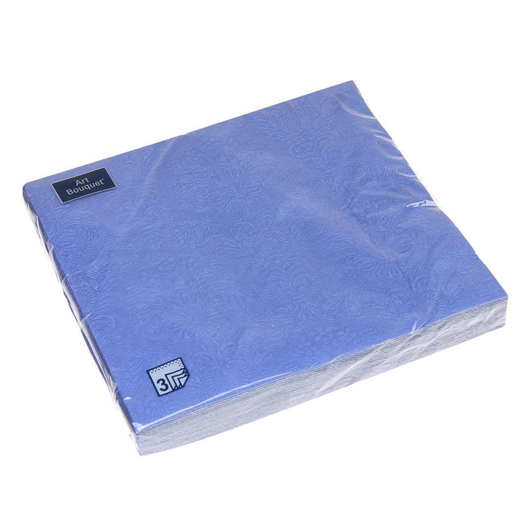 Салфетки бумажные Art Bouquet Барокко джинсовый синий 3 слоя 33х33 см., пакет