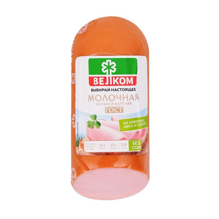 Колбаса Велком Молочная вареная срез 400 гр., вакуум