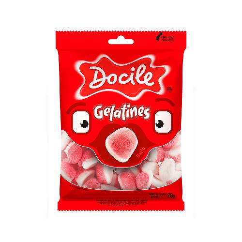 Мармелад жевательный Docile Kiss клубника 70 гр., флоу-пак
