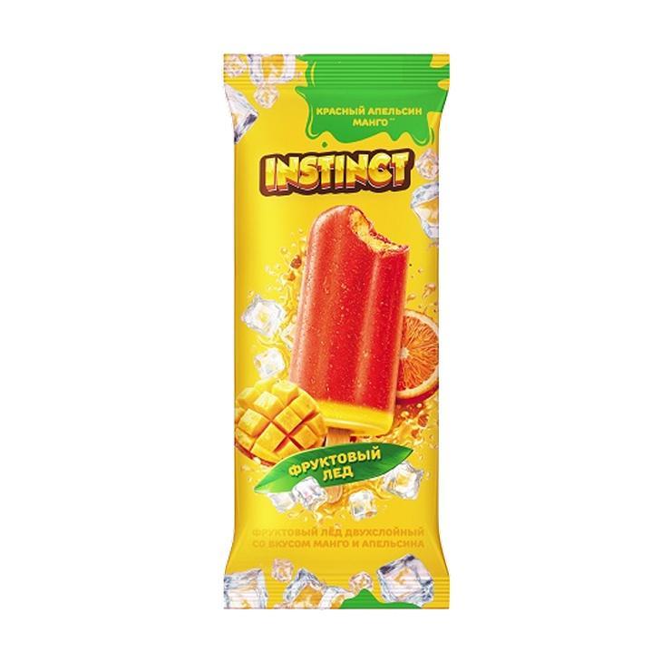 Фруктовый лед Instinct двухслойный манго апельсин 70 гр., флоу-пак
