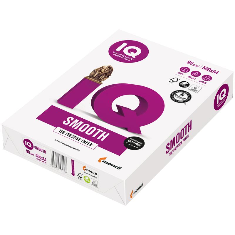 Бумага IQ Smooth, А4, 90г/м2, 500л., 170%