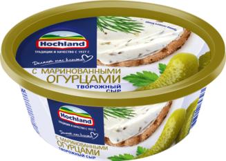 Сыр творожный Hochland маринованные огурцы, 140 гр., ПЭТ