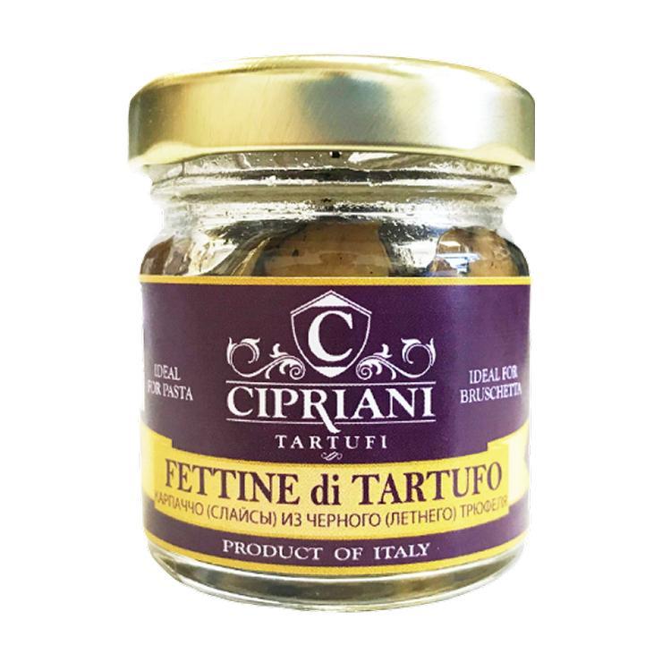 Карпаччо CIPRIANI TARTUFI слайсы из чёрного трюфеля 30 гр., стекло