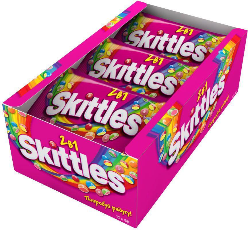 Драже Skittles 2 в 1 38 гр., флоу-пак