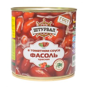 Фасоль Штурвал красная в томатном соусе , 400 гр, ж/б