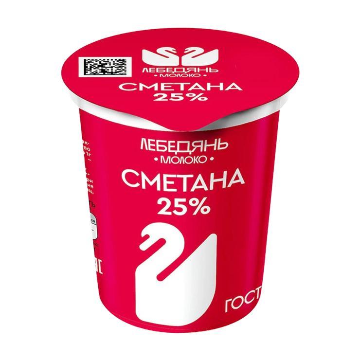 Сметана Лебедяньмолоко 25% 300 гр., стакан
