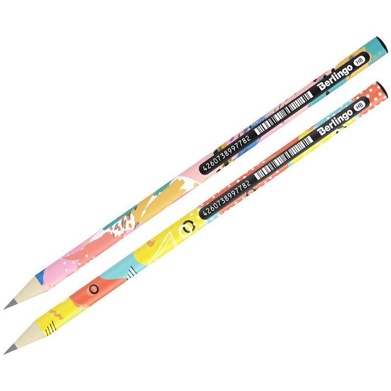 Карандаш Berlingo Memphis HB чернографитный круглый заточенный ассорти, картон