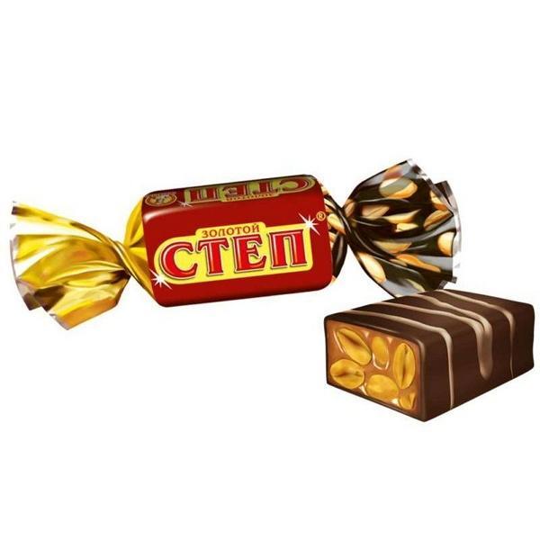 Конфеты Славянка Золотой степ глазированные арахис-карамель 1 кг., флоу-пак