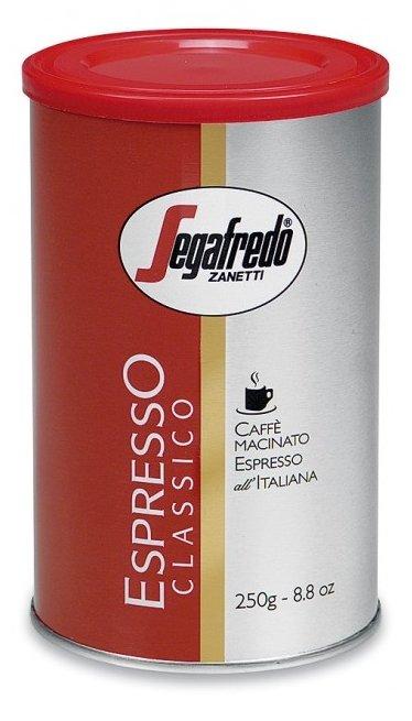 Кофе молотый Segafredo Zanetti Coffee Espresso Classico-can, 250 гр., ж/б