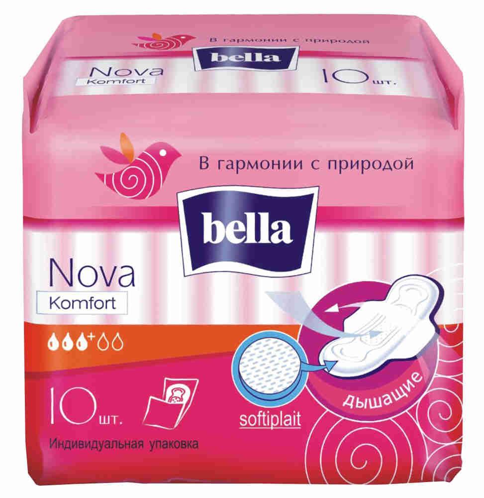 Прокладки Bella женские Nova Komfort 10 штук, флоу-пак