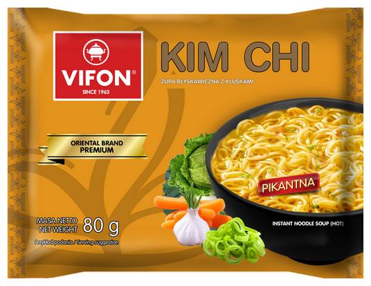 Лапша VIFON KIM CHI Premium быстрого приготовления,80 гр., флоу-пак