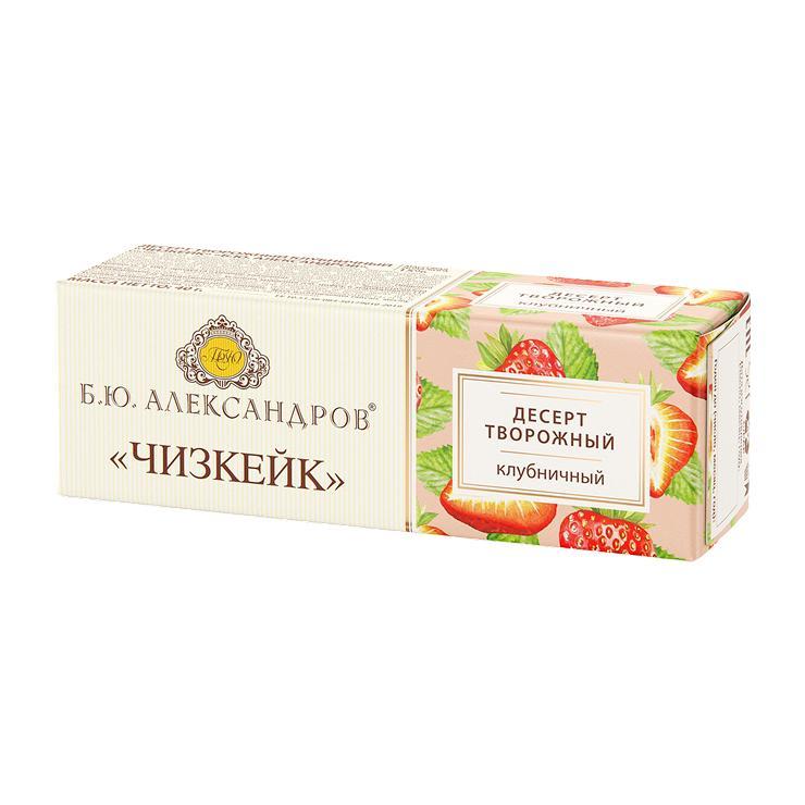 Десерт творожный Б.Ю. Александров чизкейк клубника 15% 40 гр., картон