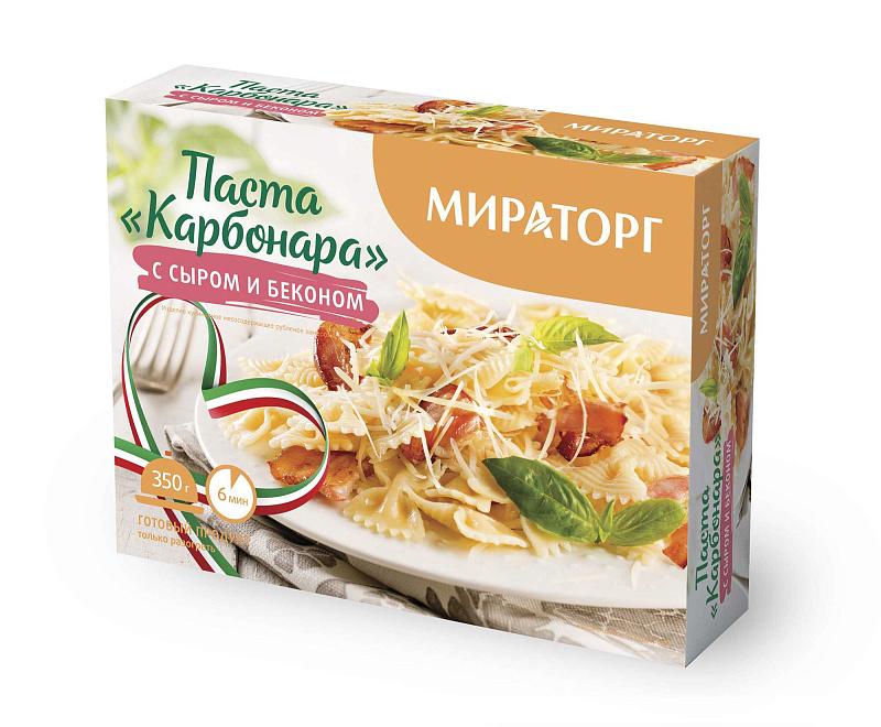 Паста Мираторг Карбонара с сыром и беконом зам 260 гр., картон