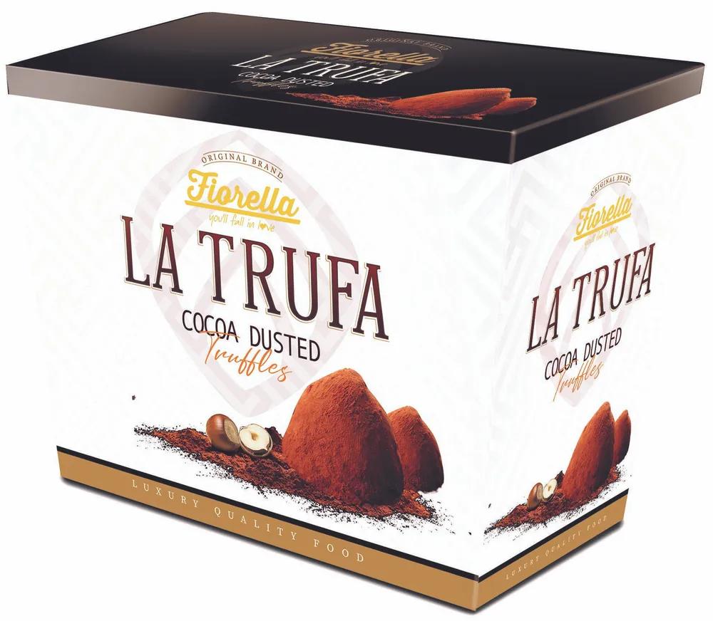 Конфеты трюфель FIORELLA LA Truffa Milky Hazelnut молочный шоколад с фундуком в какао обсыпке 200 гр., картон