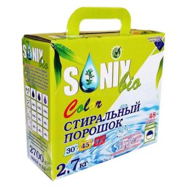 Стиральный порошок универсальный Sonix Bio Колор, 2,7 кг., Картонная коробка