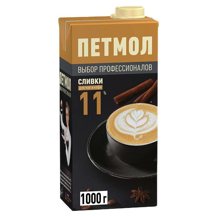 Крем сливочный ультрапастеризованный Петмол, 1 л., тетра-пак