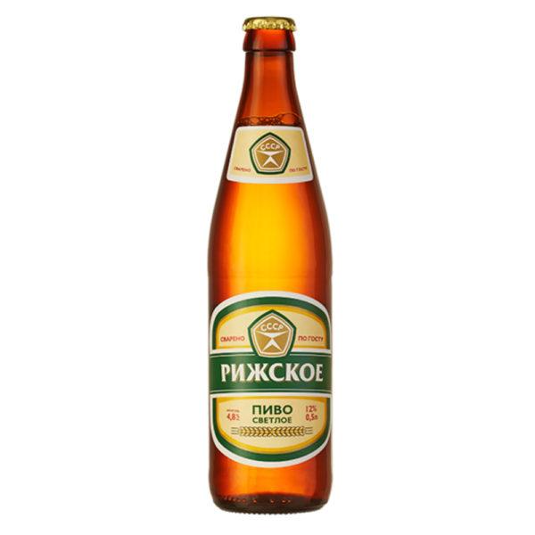 Пиво светлое фильтрованное пастеризованное Рижское 4.8% 470 мл., стекло