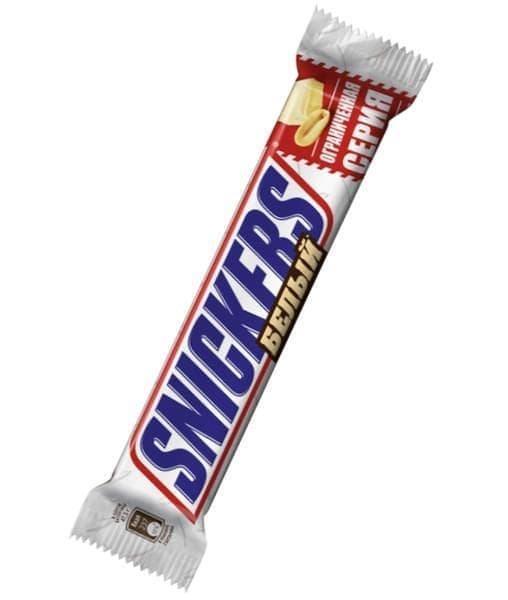 Батончик шоколадный Snickers White super 81 гр., флоу-пак