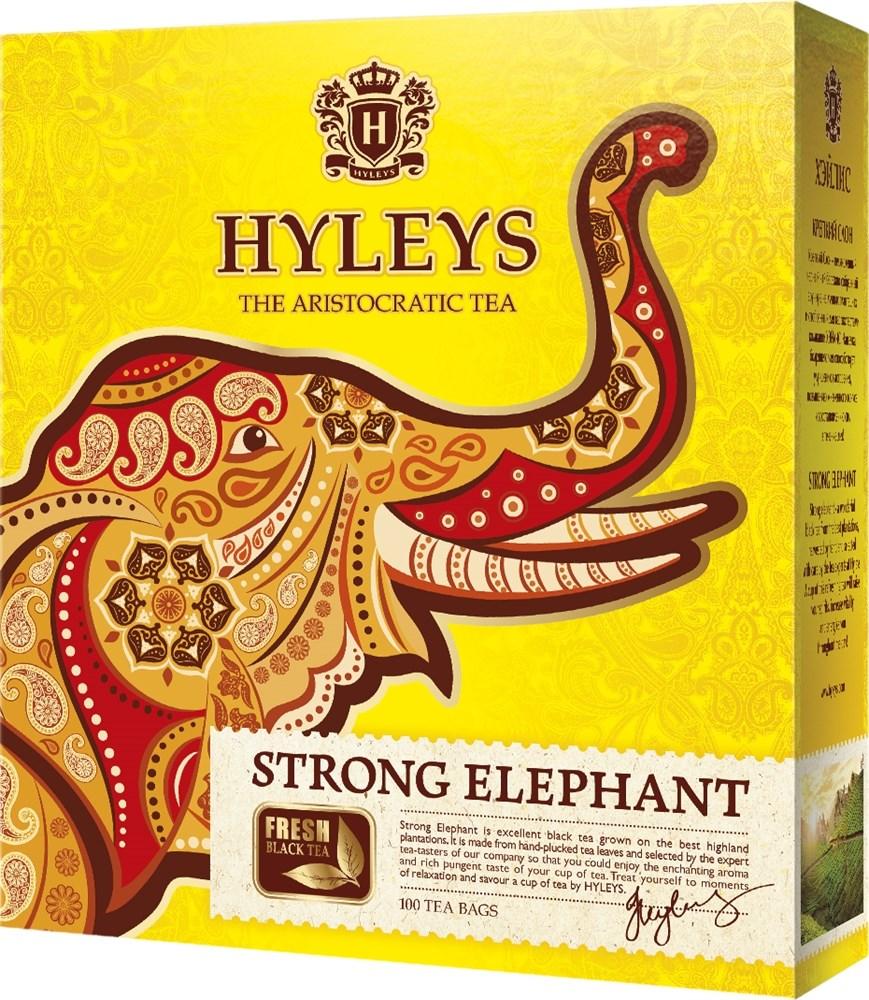 Чай Hyleys Крепкий Слон черный 100 пакетиков 150 гр., картон
