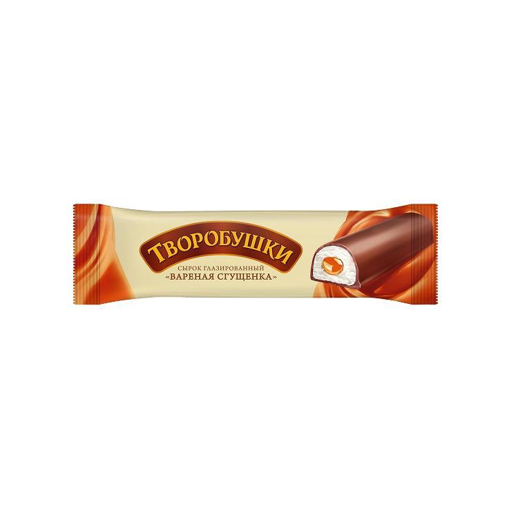 Сырок творожный Творобушки молоко сгущенное вареное глазированный 20% 40 гр., флоу-пак