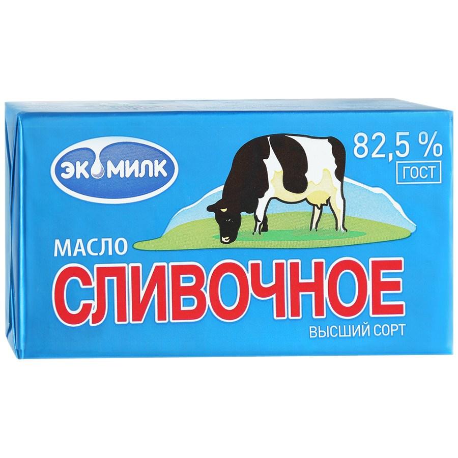 Масло Экомилк сливочное 82,5% 180 гр., обертка