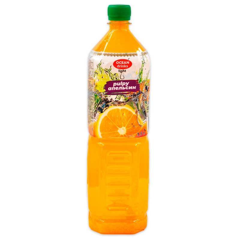 Напиток сокосодержащий Ocean Drinks Light Апельсин с кусочками фруктов 1,5 л., ПЭТ