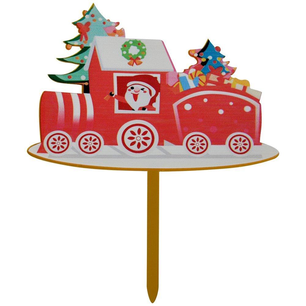 Топпер для украшения Мультидом новогодний паровоз 10х15,5 см., пакет