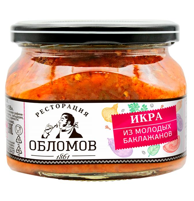 Икра Ресторация Обломов из молодых баклажанов 320 гр., стекло