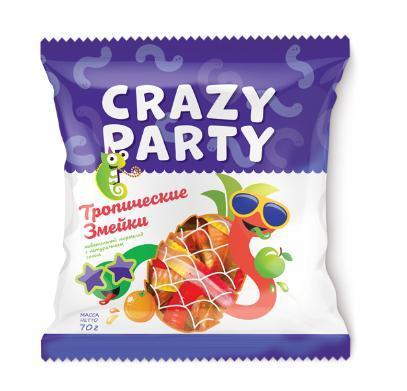 Мармелад Тропические Змейки, Азовская КФ, 70 гр, флоу-пак