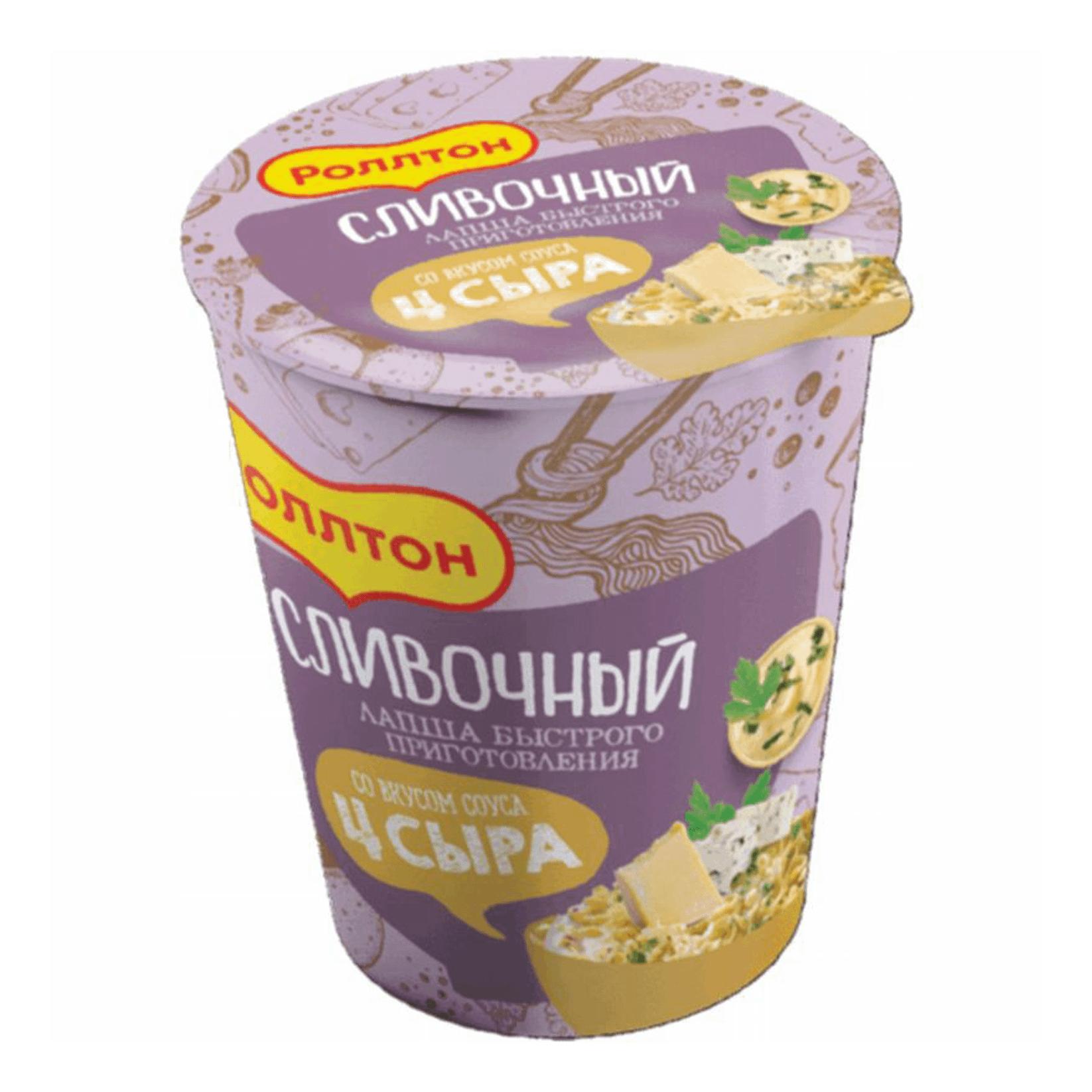 Лапша быстрого приготовления Роллтон цезарь со вкусом 4 сыра 70 гр., стакан