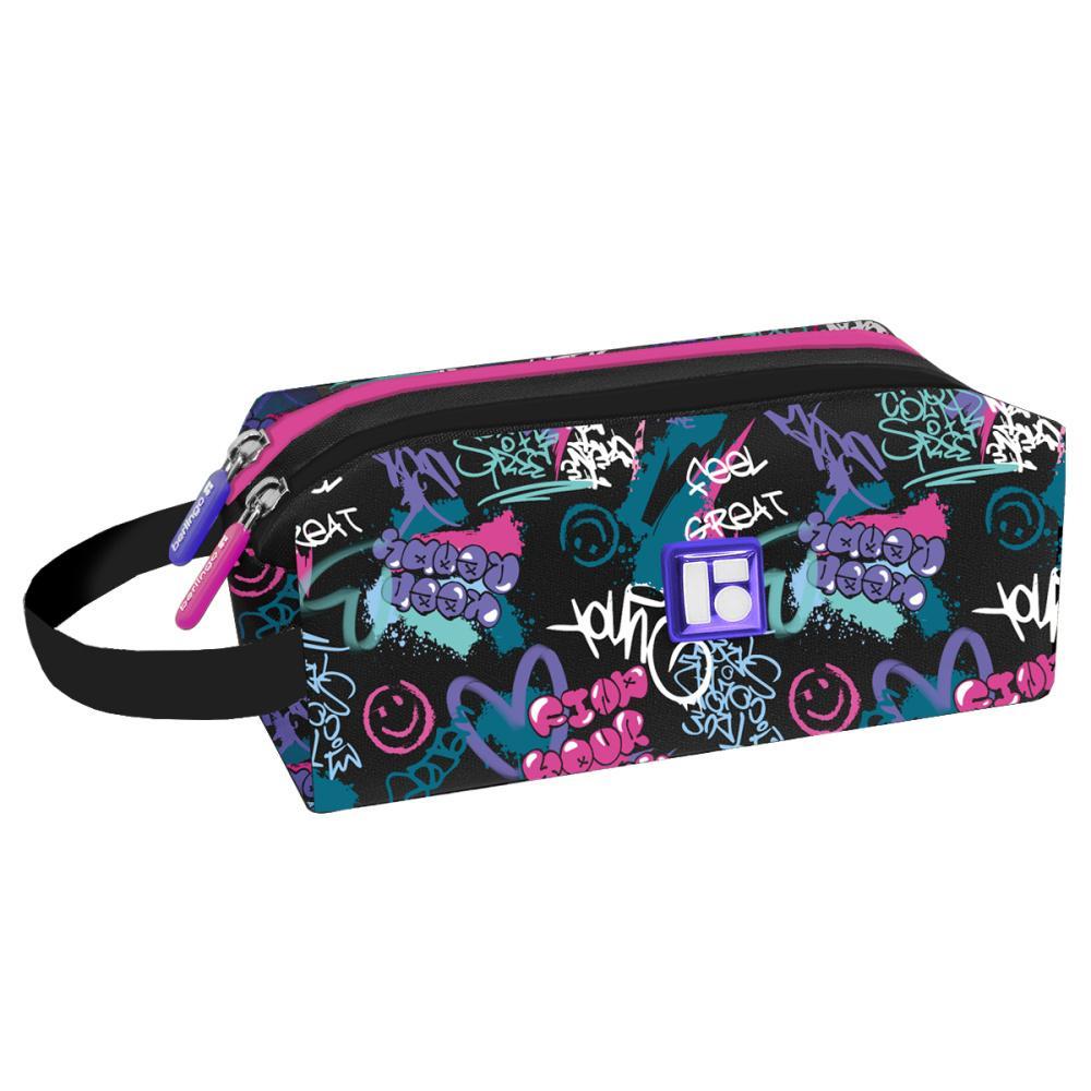 Пенал Berlingo Find your way 200х80х90 2 отделения полиэстер, пакет