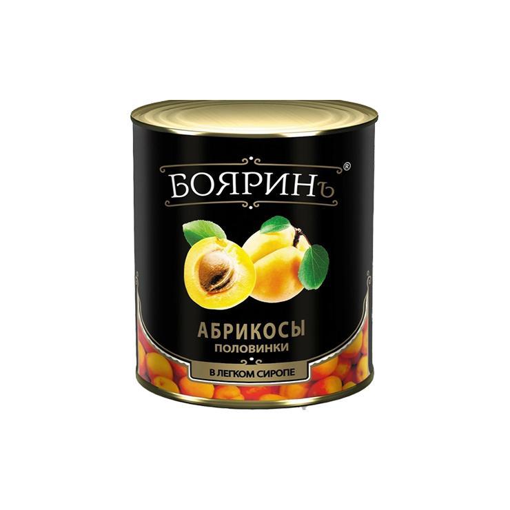 Абрикосы Бояринъ половинки в сиропе 2650 мл., ж/б