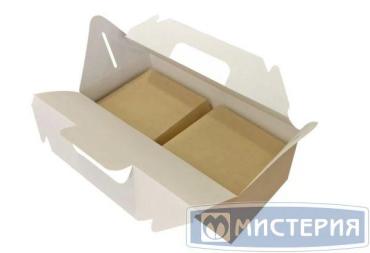 Коробка картонная ECO BOX WITh HANDLE, 4000 мл., 288х142х75 мм., универсальная, крафт, 200 шт.
