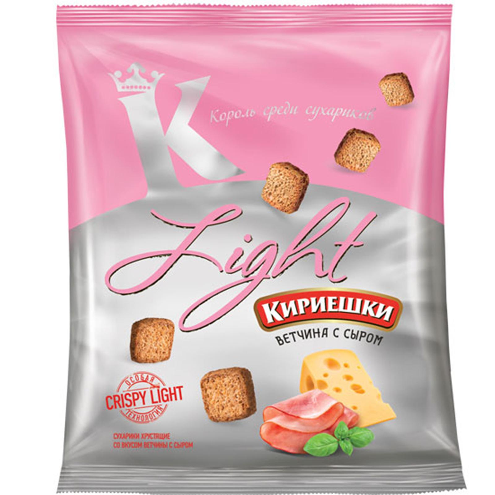 Сухарики Кириешки light ветчина с сыром, 33 гр., флоу-пак