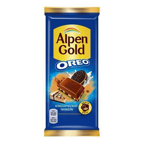 Шоколад Alpen Gold Oreo классический чизкейк молочный 90 гр., флоу-пак