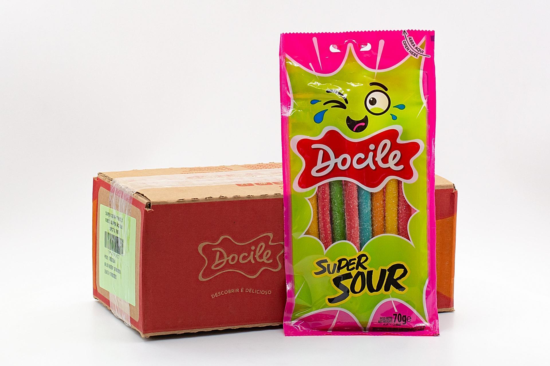 Мармелад жевательный  DOCILE SUPER SOUR PENCILS (Суперкислые Карандаши)  70 гр., ПЭТ