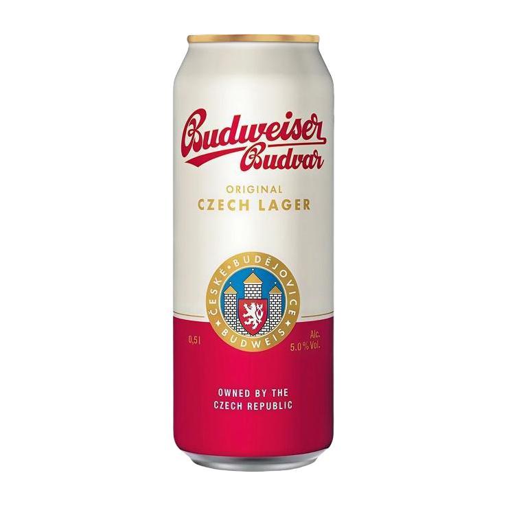 Пиво Budweiser Budvar светлое пастеризованное фильтрованное 500 мл., ж/б