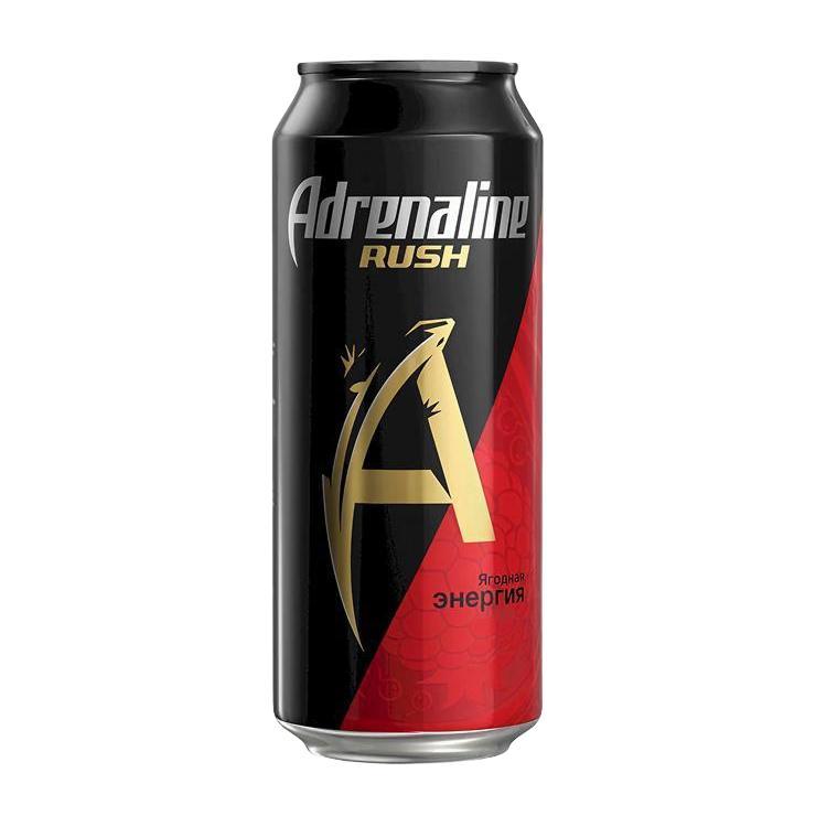 Напиток энергетический Adrenaline Rush Red Energy ягодная энергия 449 мл., ж/б