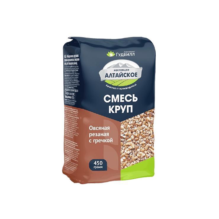 Смесь круп Алтайское овсяная гречневая 450 гр., флоу-пак