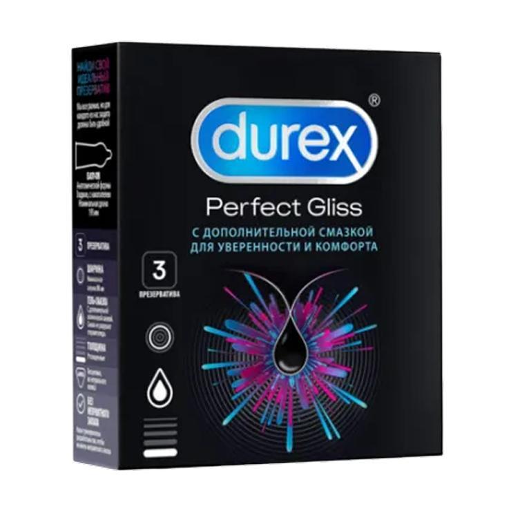 Презервативы Durex perfect gliss №3 из натурального латекса 3 шт., картон