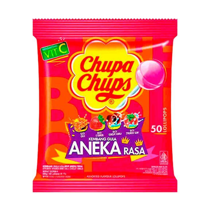 Карамель на палочке Chupa Chups Lollipop Aneka Rasa vitamin 600 гр., флоу-пак
