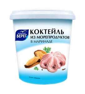 Коктейль Балтийский берег из морепродуктов в маринаде 390 гр., пластиковый контейнер
