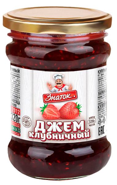 Джем Знаток Клубничный 320 гр., стекло