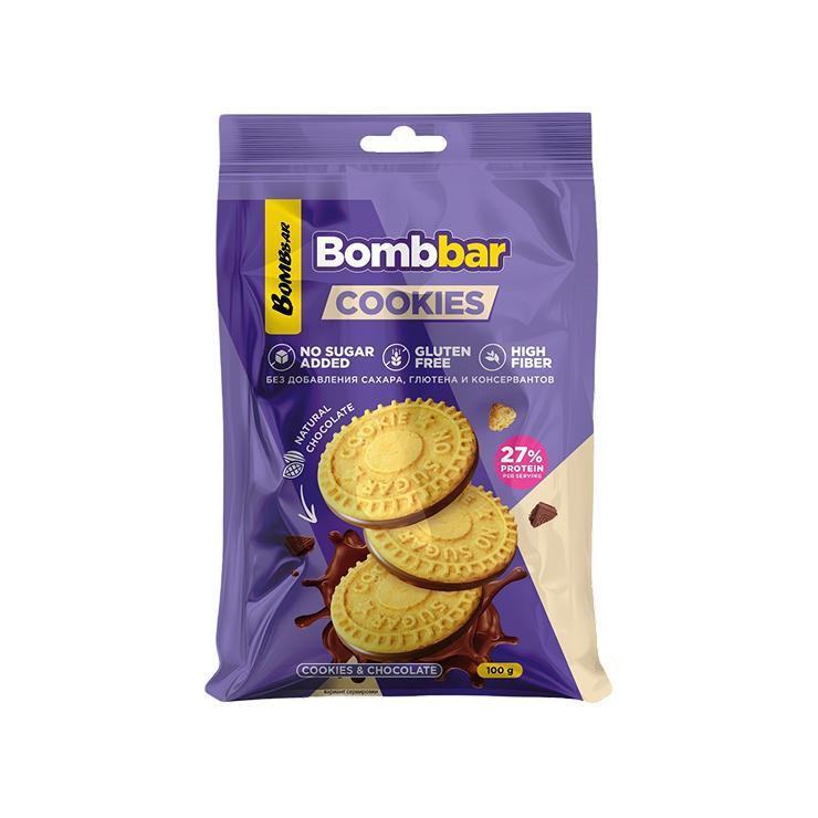 Печенье Bombbar Cookies глазированное сливочное 100 гр., дой-пак