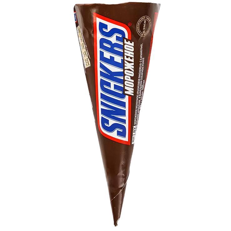 Мороженое молочное Snickers рожок 69 гр., обертка