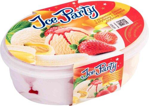 Мороженое пломбир Колибри iceparty бананово-клубничное 450 гр., ПЭТ