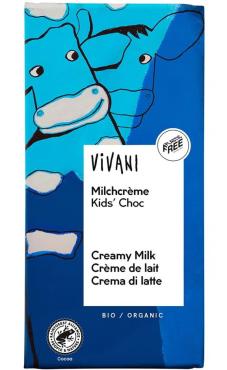 Шоколад VIVANI Organic молочный для детей с молочной начинкой 100 гр., бумага